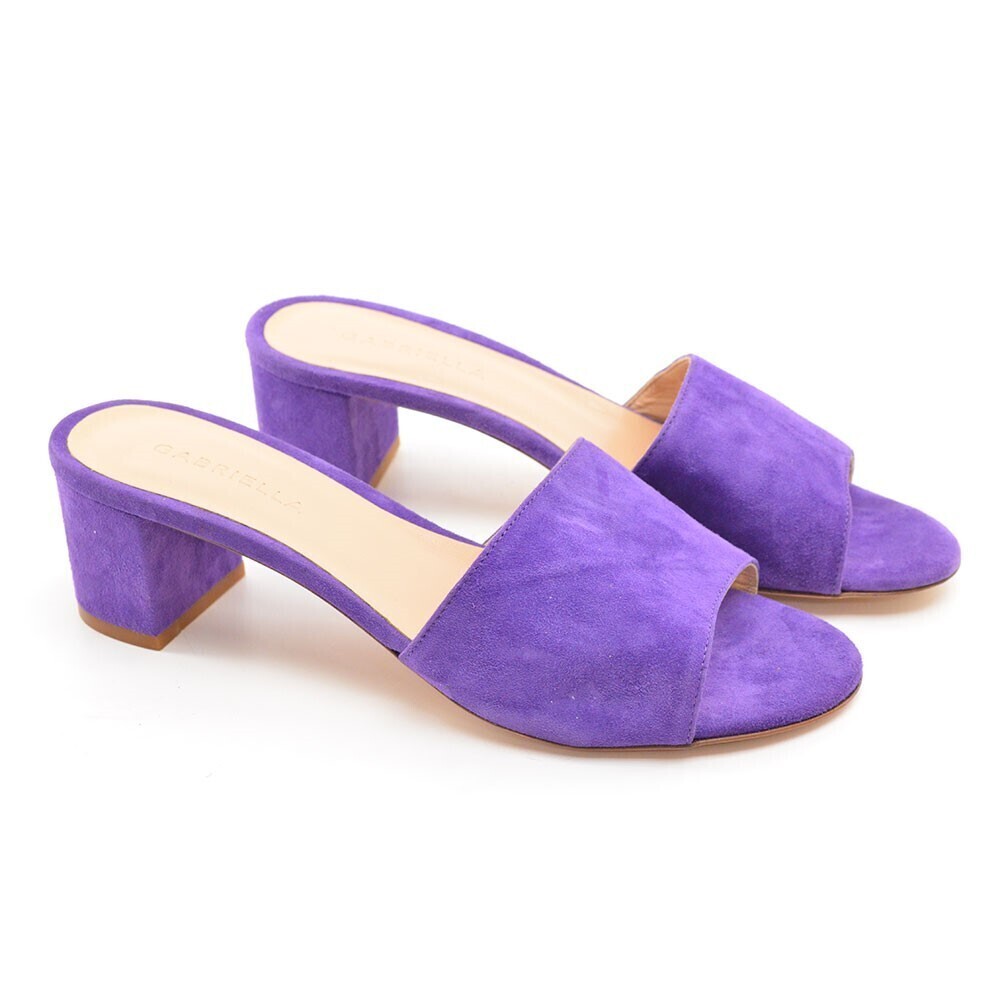 Gabriella Italy Single Band Purple Sandals 38.5 New